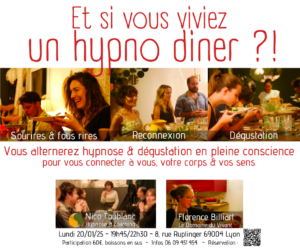 Hypno Diner, sourires et fous rires, reconnexion. dégustation